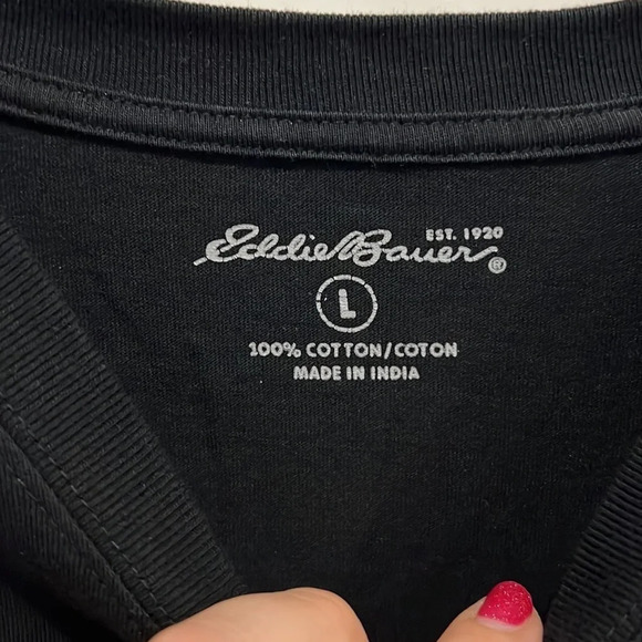 Eddie Bauer classic v-neck short sleeve shirt size large - Picture 6 of 11